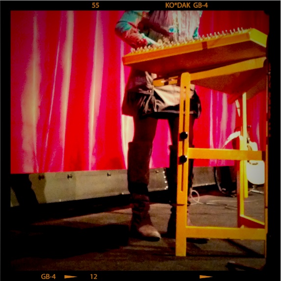 Angela Josephine playing hammered dulcimer at the State Theatre, Traverse City