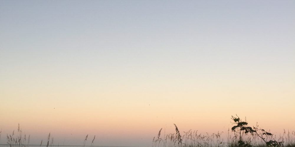 The moon at dawn over St. Pete's Beach, FL